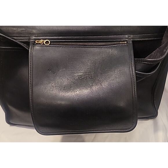 Vintage Coach Black Leather Briefcase Tote Laptop Bag Document Holder - Picture 6 of 16